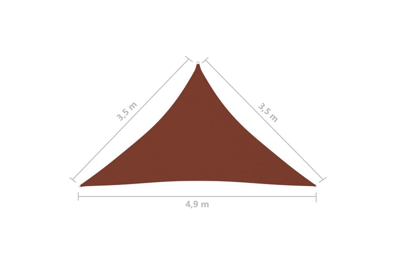 Solseil oxfordstoff trekantet 3,5x3,5x4,9 m terrakotta - Hagemøbler - Solbeskyttelse - Solseil
