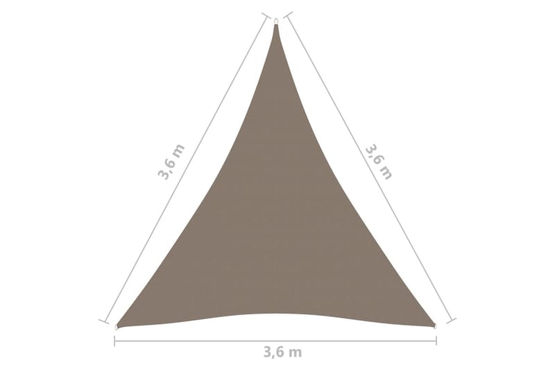 Solseil oxfordstoff trekantet 3,6x3,6x3,6 m gråbrun - Taupe - Hagemøbler - Solbeskyttelse - Solseil