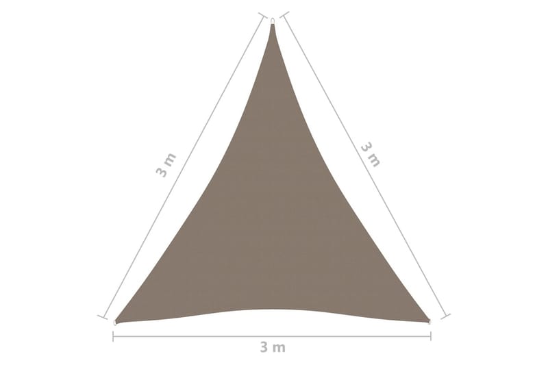 Solseil oxfordstoff trekantet 3x3x3 m gråbrun - Taupe - Hagemøbler - Solbeskyttelse - Solseil
