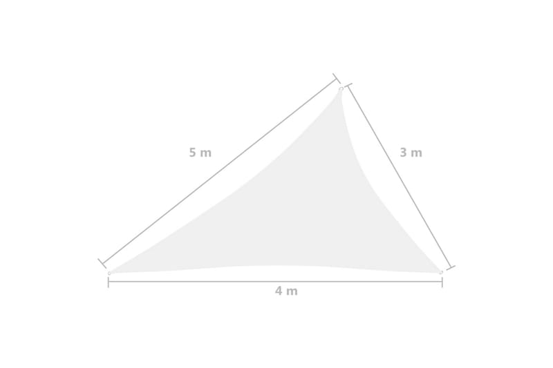 Solseil oxfordstoff trekantet 3x4x5 m hvit - Hvit - Solseil