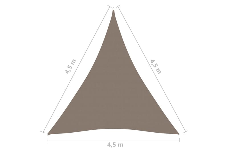 Solseil oxfordstoff trekantet 4,5x4,5x4,5 m gråbrun - Taupe - Hagemøbler - Solbeskyttelse - Solseil