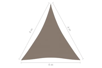 Solseil oxfordstoff trekantet 4x4x4 m gråbrun - Taupe - Hagemøbler - Solbeskyttelse - Solseil