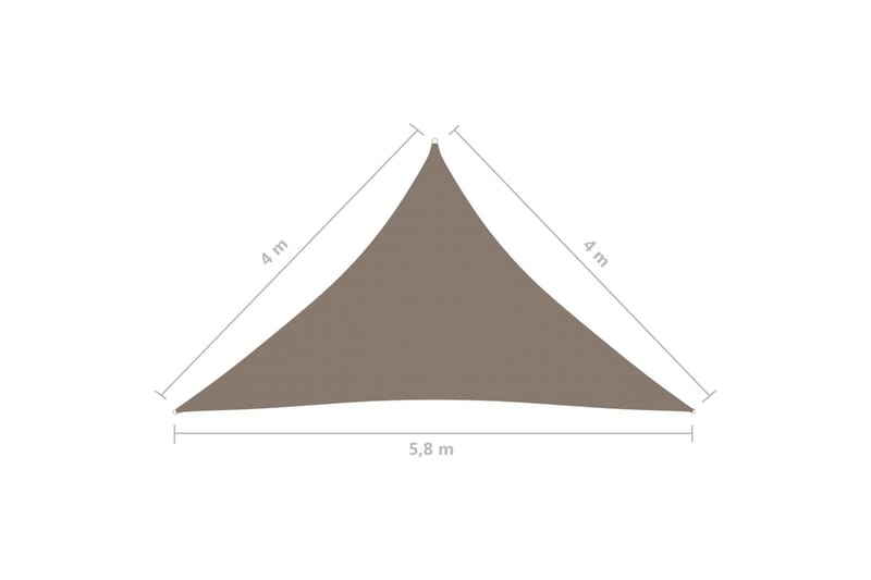Solseil oxfordstoff trekantet 4x4x5,8 m gråbrun - Taupe - Hagemøbler - Solbeskyttelse - Solseil