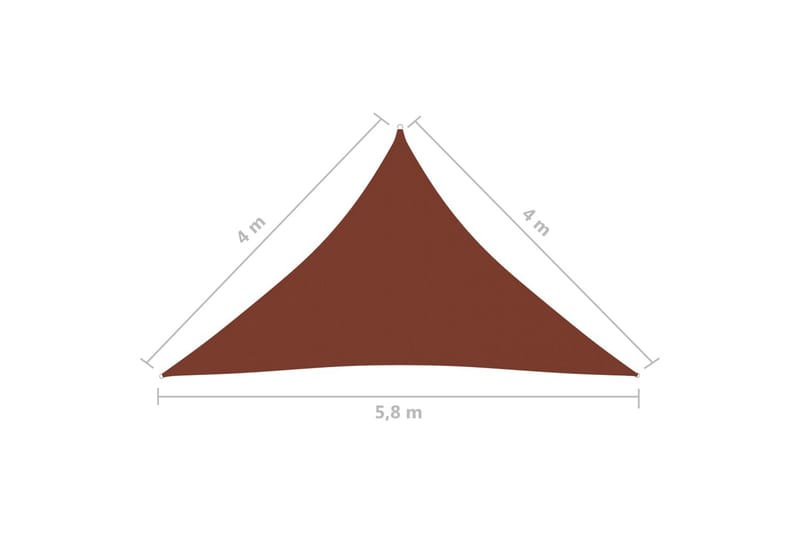 Solseil oxfordstoff trekantet 4x4x5,8 m terrakotta - Hagemøbler - Solbeskyttelse - Solseil