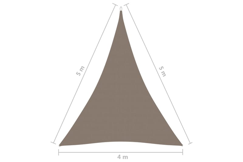 Solseil oxfordstoff trekantet 4x5x5 m gråbrun - Taupe - Hagemøbler - Solbeskyttelse - Solseil
