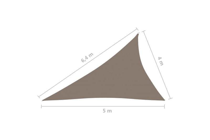 Solseil oxfordstoff trekantet 4x5x6,4 m gråbrun - Taupe - Hagemøbler - Solbeskyttelse - Solseil