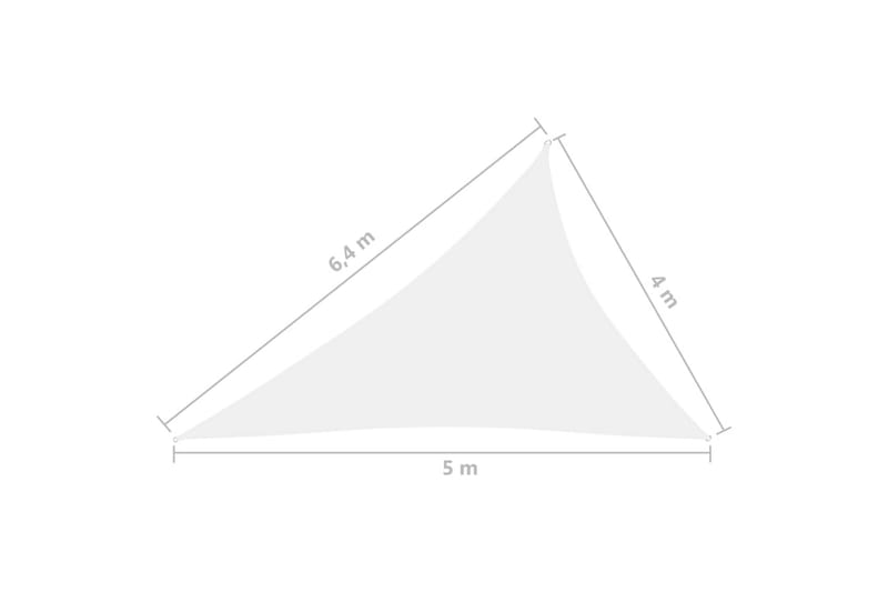 Solseil oxfordstoff trekantet 4x5x6,4 m hvit - Hvit - Solseil