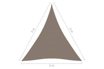 Solseil oxfordstoff trekantet 5x5x5 m gråbrun - Taupe - Hagemøbler - Solbeskyttelse - Solseil