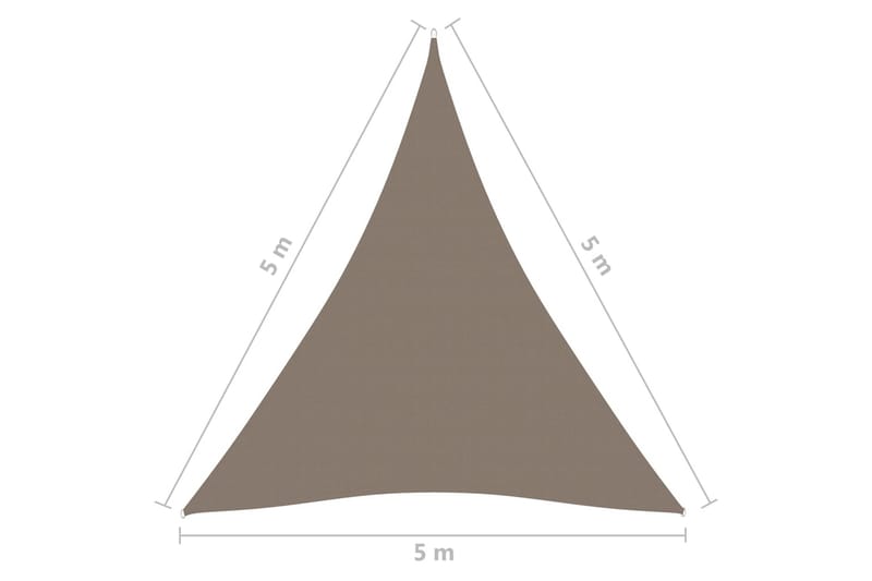 Solseil oxfordstoff trekantet 5x5x5 m gråbrun - Taupe - Hagemøbler - Solbeskyttelse - Solseil