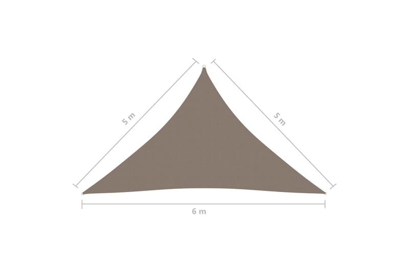 Solseil oxfordstoff trekantet 5x5x6 m gråbrun - Taupe - Hagemøbler - Solbeskyttelse - Solseil