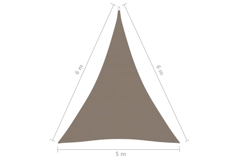 Solseil oxfordstoff trekantet 5x6x6 m gråbrun - Taupe - Hagemøbler - Solbeskyttelse - Solseil