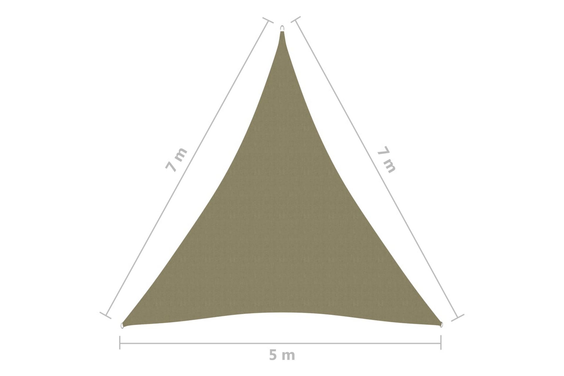 Solseil oxfordstoff trekantet 5x7x7 m beige - Beige - Hagemøbler - Solbeskyttelse - Solseil