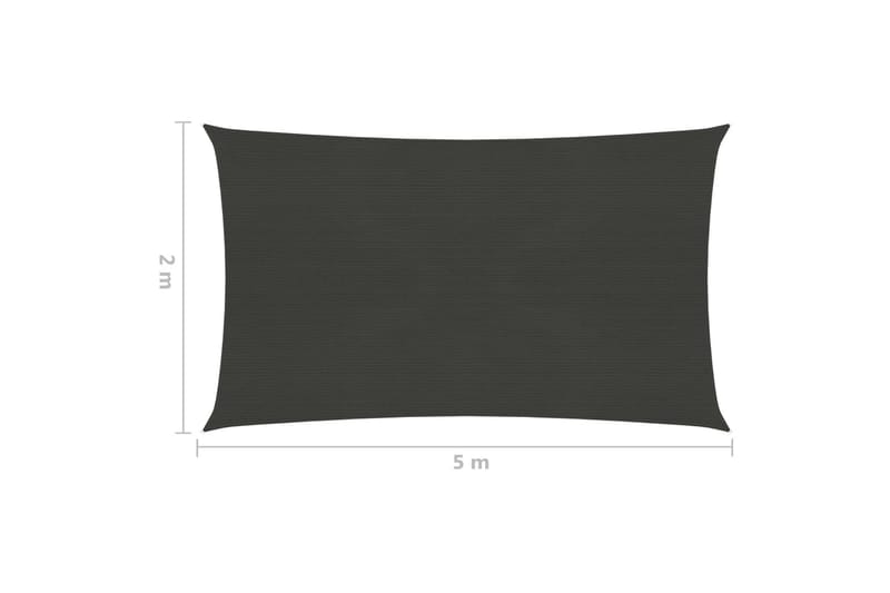Solseil 160 g/m² antrasitt 2x5 m HDPE - Antrasittgrå - Hagemøbler - Solbeskyttelse - Solseil