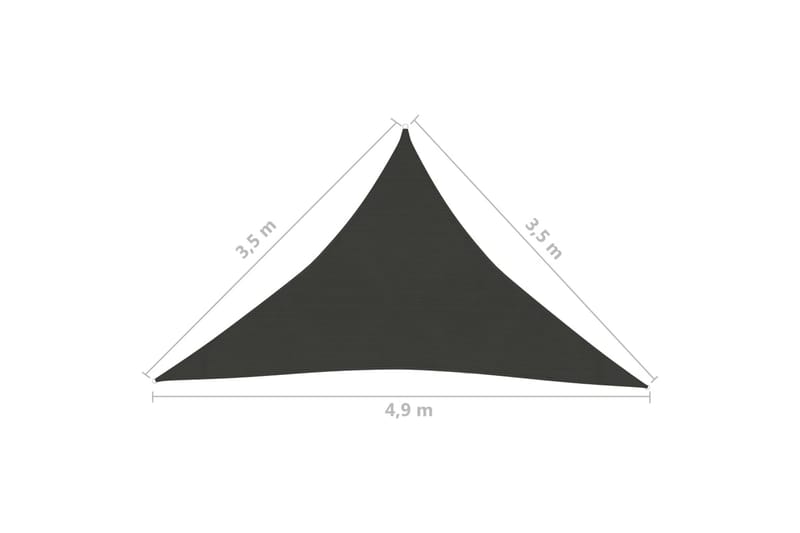 Solseil 160 g/m² antrasitt 3,5x3,5x4,9 m HDPE - Antrasittgrå - Hagemøbler - Solbeskyttelse - Solseil