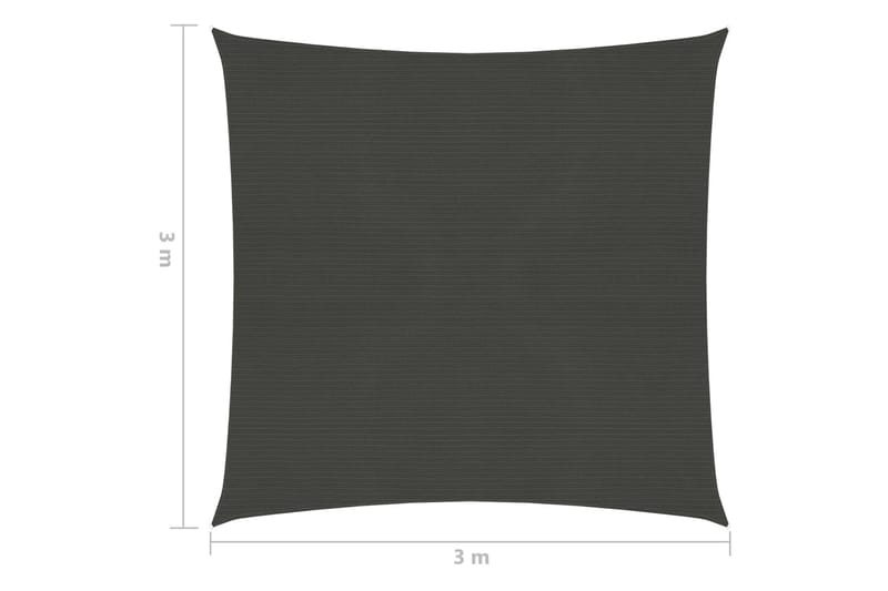Solseil 160 g/m² antrasitt 3x3 m HDPE - Antrasittgrå - Hagemøbler - Solbeskyttelse - Solseil