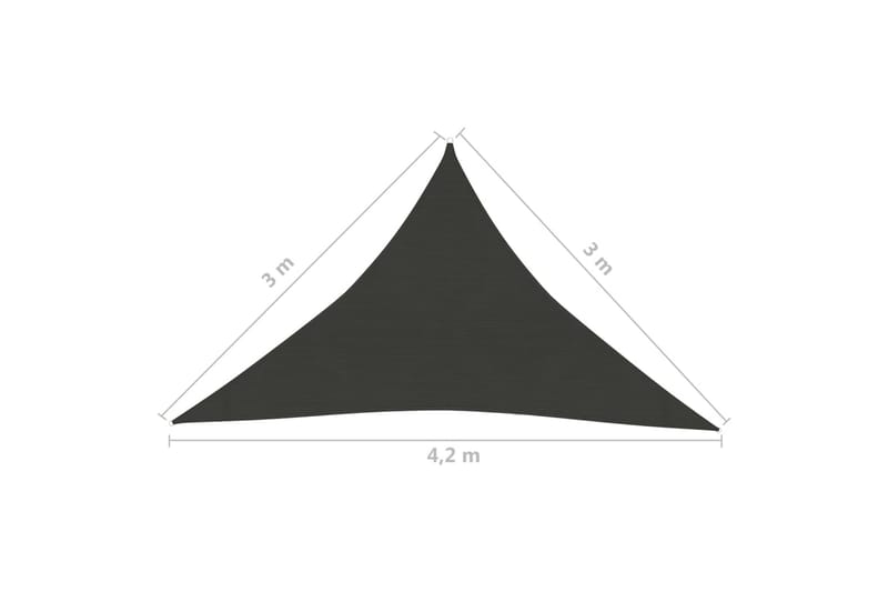 Solseil 160 g/m² antrasitt 3x3x4,2 m HDPE - Antrasittgrå - Solseil