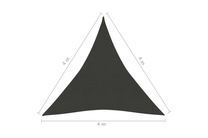 Solseil 160 g/m² antrasitt 4x4x4 m HDPE - Antrasittgrå - Solseil