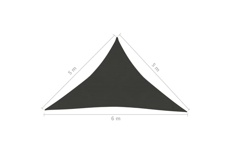 Solseil 160 g/m² antrasitt 5x5x6 m HDPE - Antrasittgrå - Solseil