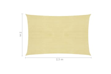 Solseil 160 g/m² beige 2x2,5 m HDPE - Beige - Hagemøbler - Solbeskyttelse - Solseil