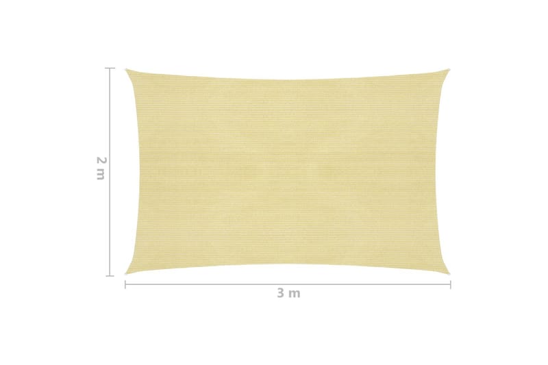 Solseil 160 g/m² beige 2x3 m HDPE - Beige - Solseil