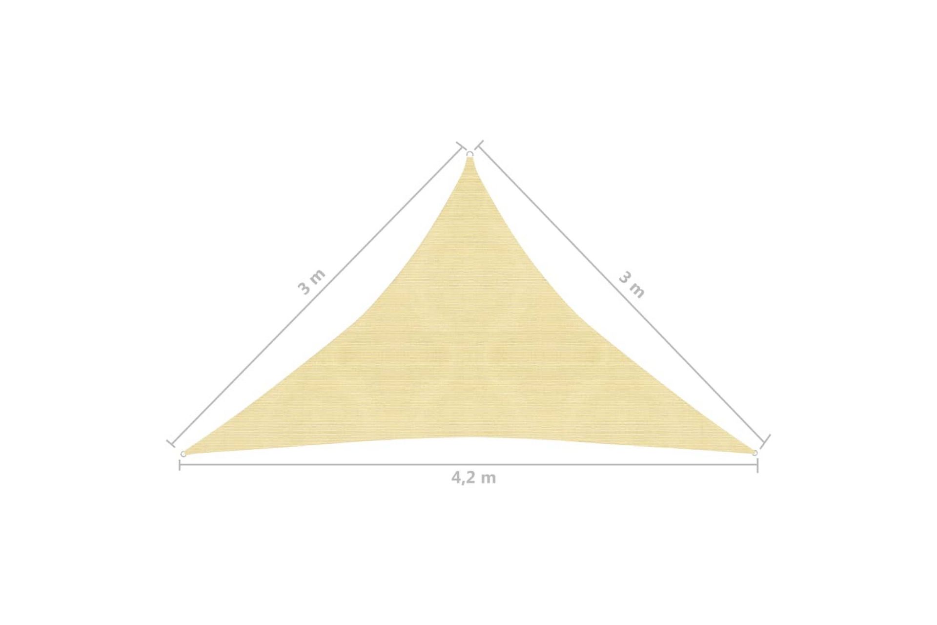 Solseil 160 g/m² beige 3x3x4,2 m HDPE - Beige - Hagemøbler - Solbeskyttelse - Solseil