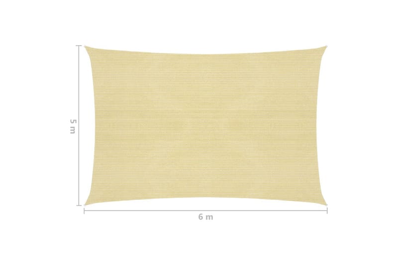 Solseil 160 g/m² beige 5x6 m HDPE - Beige - Hagemøbler - Solbeskyttelse - Solseil