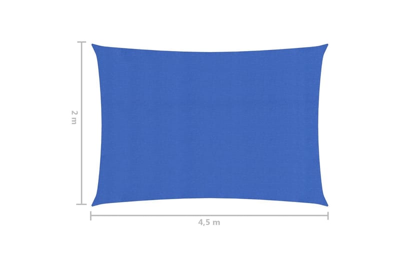 Solseil 160 g/m² blå 2x4,5 m HDPE - Blå - Hagemøbler - Solbeskyttelse - Solseil