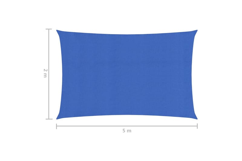 Solseil 160 g/m² blå 2x5 m HDPE - Blå - Solseil
