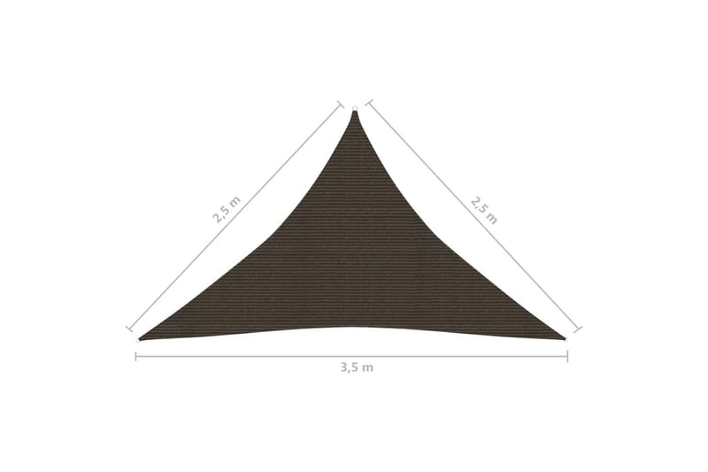 Solseil 160 g/m² brun 2,5x2,5x3,5 m HDPE - Brun - Hagemøbler - Solbeskyttelse - Solseil