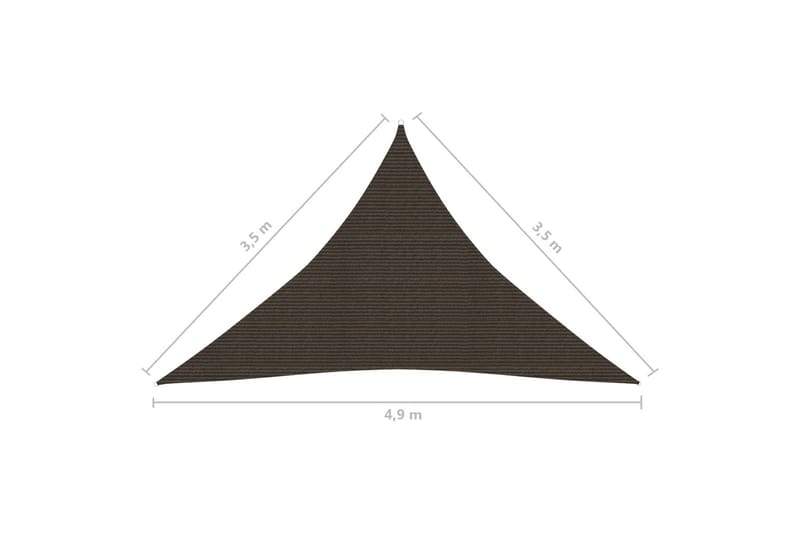Solseil 160 g/m² brun 3,5x3,5x4,9 m HDPE - Brun - Hagemøbler - Solbeskyttelse - Solseil
