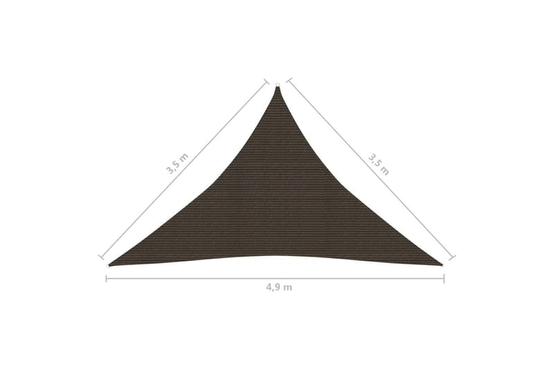 Solseil 160 g/m² brun 3,5x3,5x4,9 m HDPE - Brun - Solseil