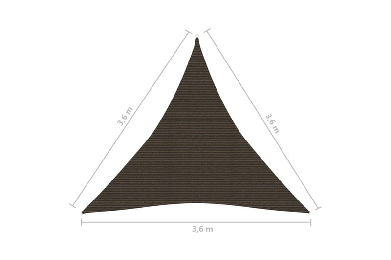 Solseil 160 g/m² brun 3,6x3,6x3,6 m HDPE - Brun - Solseil