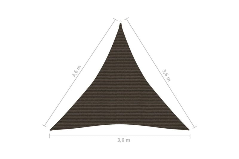 Solseil 160 g/m² brun 3,6x3,6x3,6 m HDPE - Brun - Hagemøbler - Solbeskyttelse - Solseil