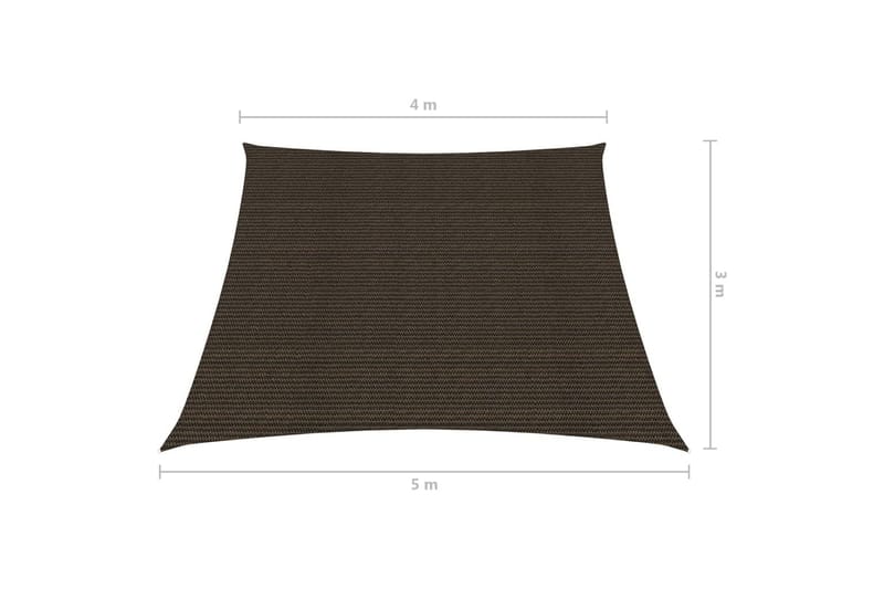 Solseil 160 g/m² brun 4/5x3 m HDPE - Brun - Hagemøbler - Solbeskyttelse - Solseil