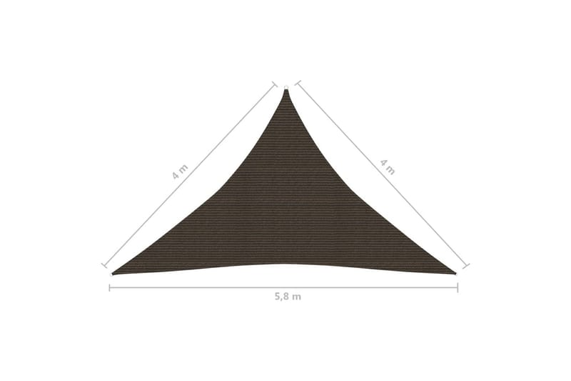 Solseil 160 g/m² brun 4x4x5,8 m HDPE - Brun - Hagemøbler - Solbeskyttelse - Solseil