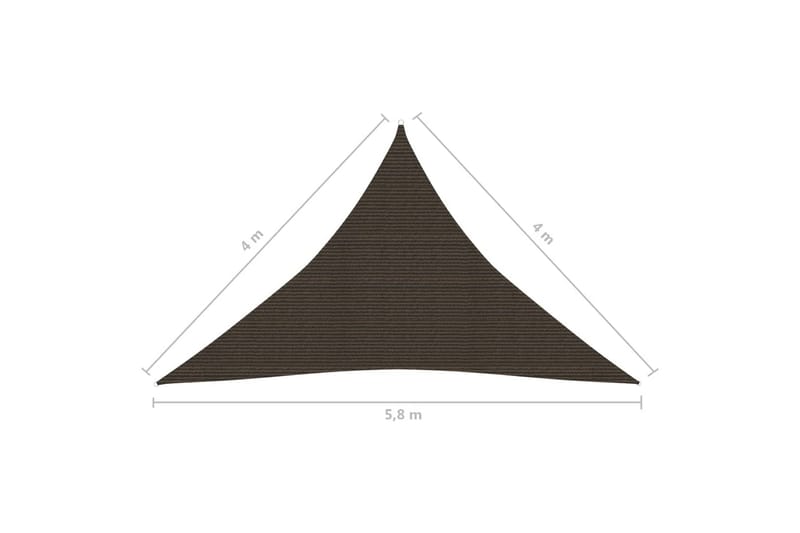 Solseil 160 g/m² brun 4x4x5,8 m HDPE - Brun - Solseil