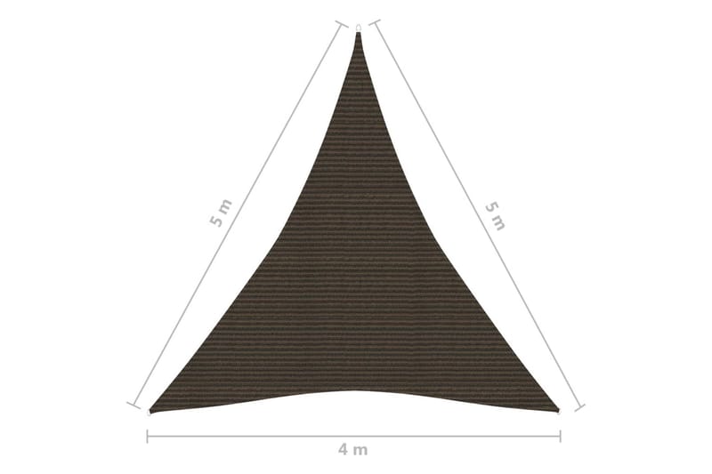 Solseil 160 g/m² brun 4x5x5 m HDPE - Brun - Hagemøbler - Solbeskyttelse - Solseil