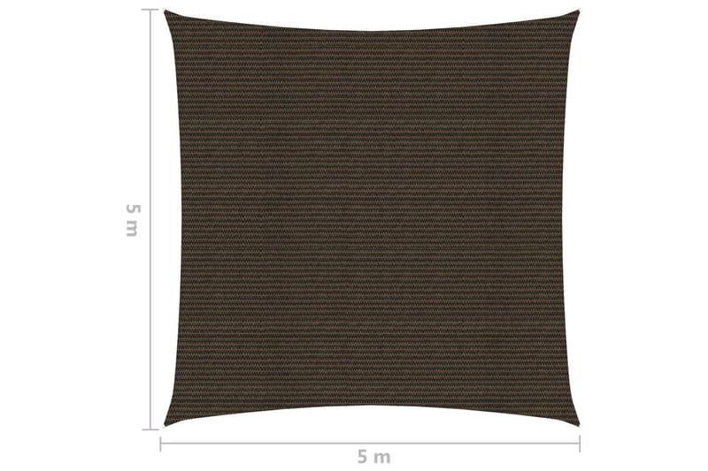 Solseil 160 g/m² brun 5x5 m HDPE - Brun - Hagemøbler - Solbeskyttelse - Solseil