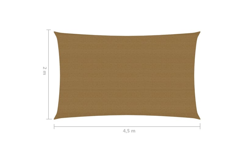 Solseil 160 g/m² gråbrun 2x4,5 m HDPE - Taupe - Hagemøbler - Solbeskyttelse - Solseil