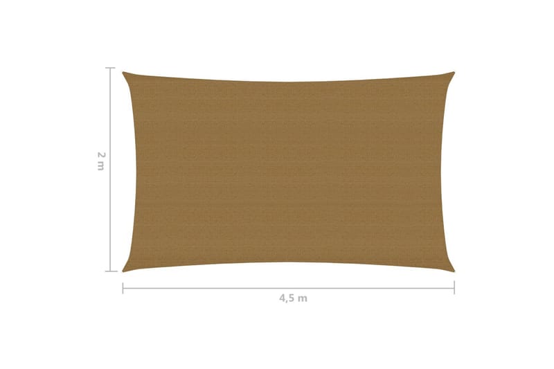 Solseil 160 g/m² gråbrun 2x4,5 m HDPE - Taupe - Solseil