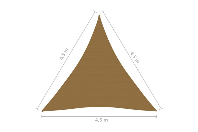 Solseil 160 g/m² gråbrun 4,5x4,5x4,5 m HDPE - Taupe - Solseil