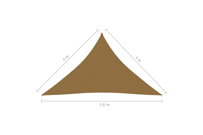 Solseil 160 g/m² gråbrun 4x4x5,8 m HDPE - Taupe - Hagemøbler - Solbeskyttelse - Solseil