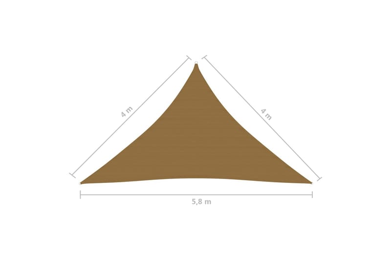 Solseil 160 g/m² gråbrun 4x4x5,8 m HDPE - Taupe - Solseil