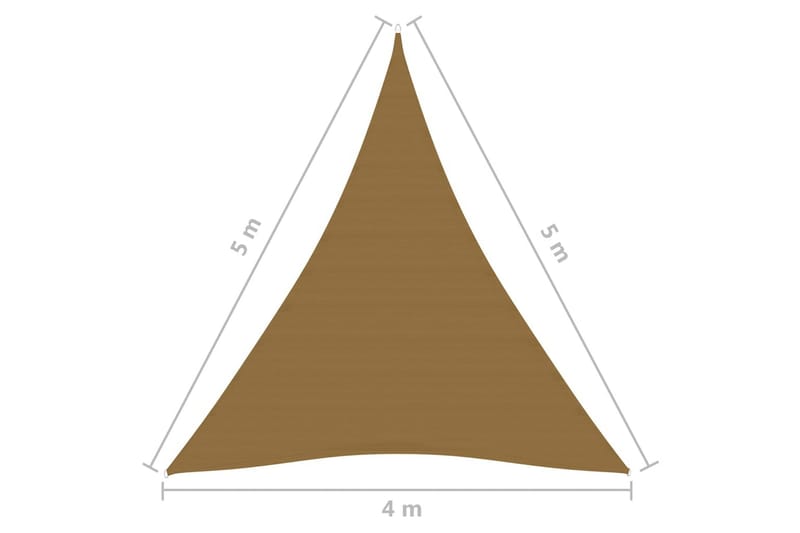 Solseil 160 g/m² gråbrun 4x5x5 m HDPE - Taupe - Hagemøbler - Solbeskyttelse - Solseil