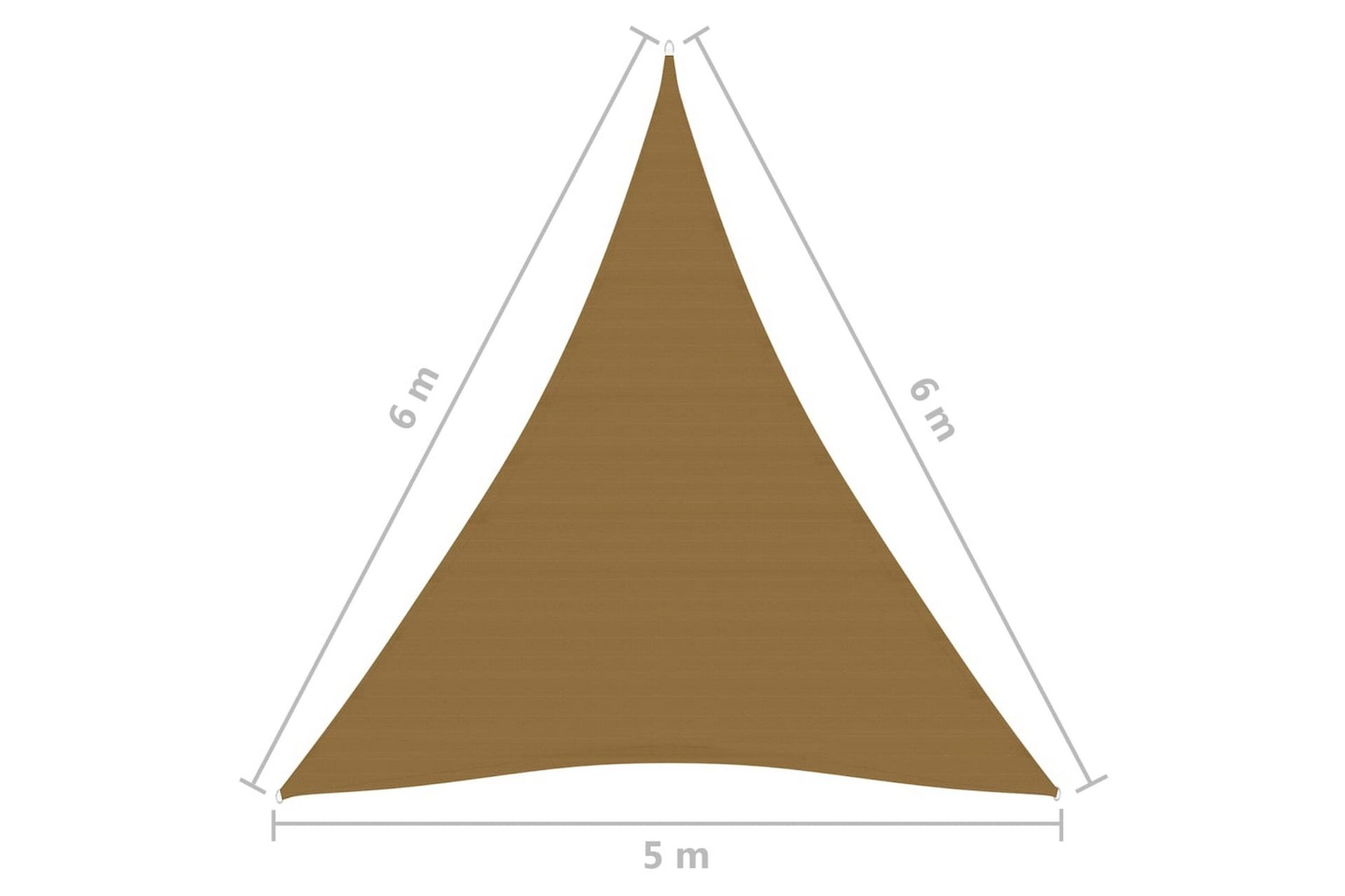 Solseil 160 g/m² gråbrun 5x6x6 m HDPE - Taupe - Hagemøbler - Solbeskyttelse - Solseil