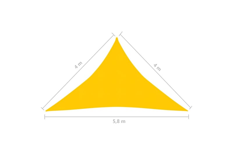 Solseil 160 g/m² gul 4x4x5,8 m HDPE - Gul - Hagemøbler - Solbeskyttelse - Solseil