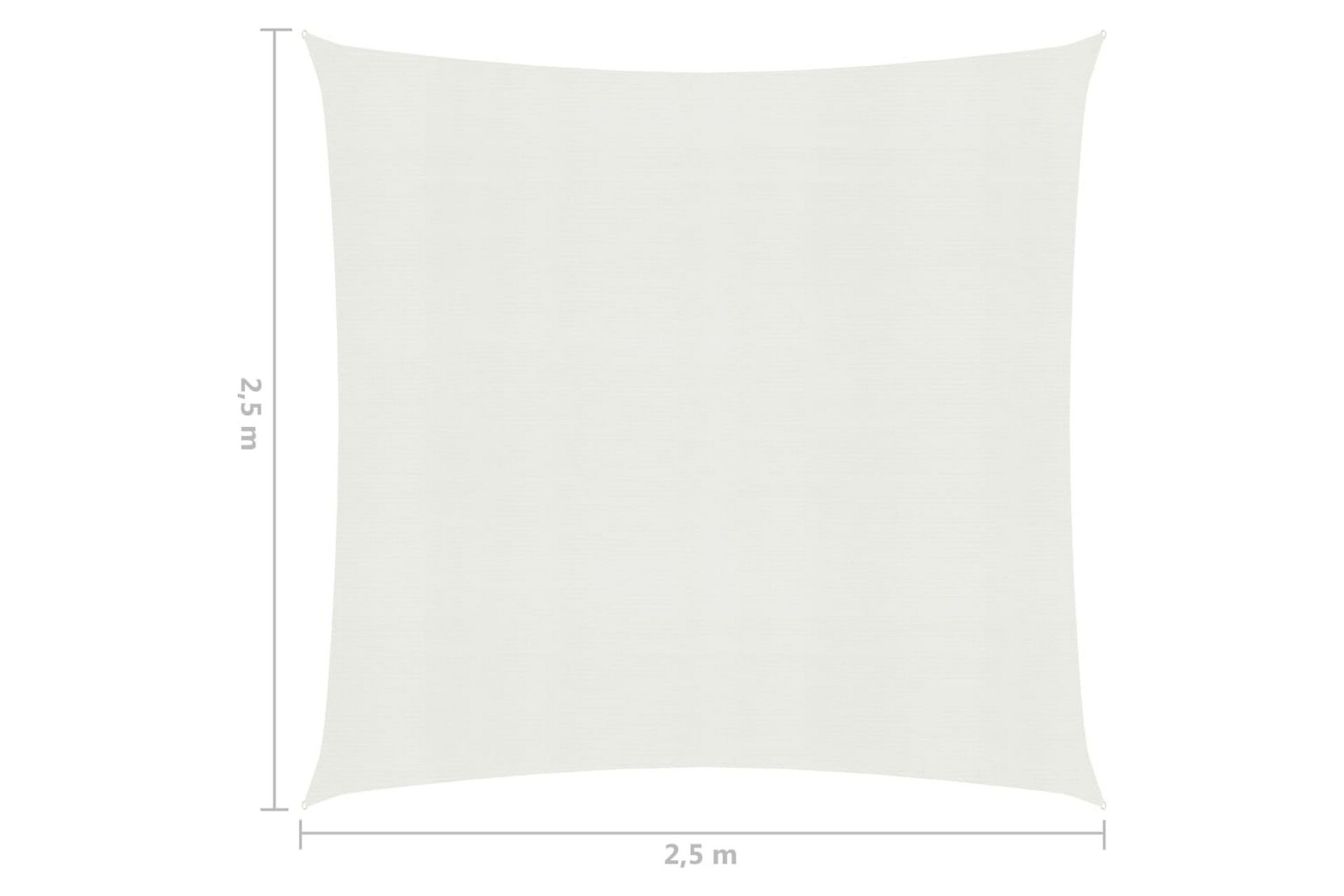 Solseil 160 g/m² hvit 2,5x2,5 m HDPE - Hvit - Hagemøbler - Solbeskyttelse - Solseil