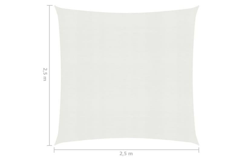 Solseil 160 g/m² hvit 2,5x2,5 m HDPE - Hvit - Hagemøbler - Solbeskyttelse - Solseil