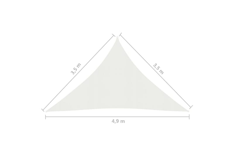 Solseil 160 g/m² hvit 3,5x3,5x4,9 m HDPE - Hvit - Hagemøbler - Solbeskyttelse - Solseil