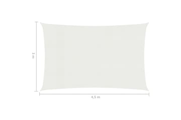 Solseil 160 g/m² hvit 3x4,5 m HDPE - Hvit - Hagemøbler - Solbeskyttelse - Solseil